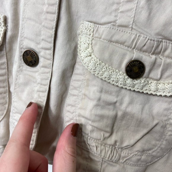 Dress Barn women’s light tan full button front collared pocket khaki‎ jacket L - Picture 3 of 10